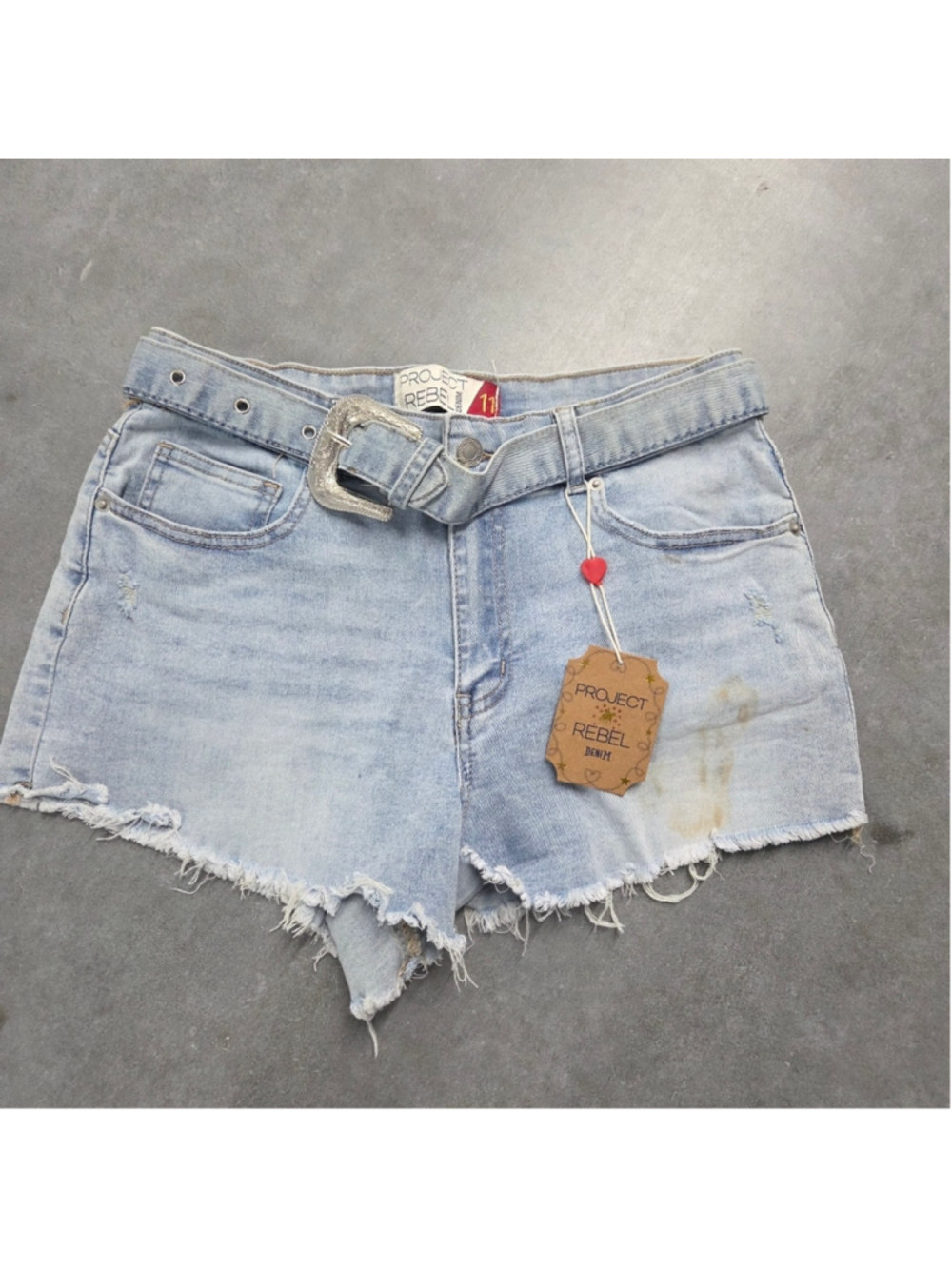 NWT Project Rebel Light Blue Jean Shorts Size 11jr Y2K Trashy Chic Weatern Boho
